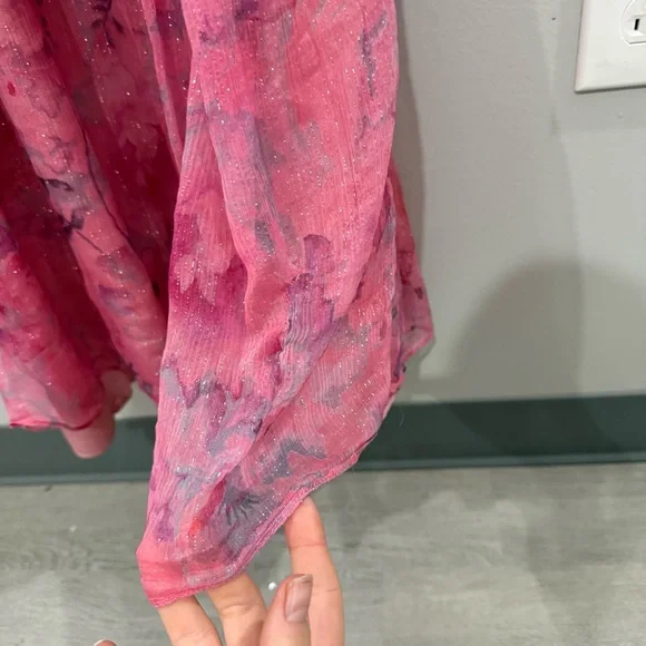 BHLDN Dress Iris One Shoulder Cutout in Pink Floral - Picture 6 of 9